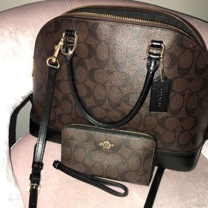 Coach sierra satchel signature coated canvas